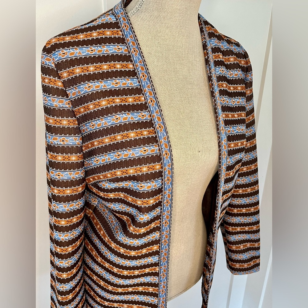 Vintage Nelly Don 1960’s/70’s lightweight jacket, blazer brown, orange, blue.